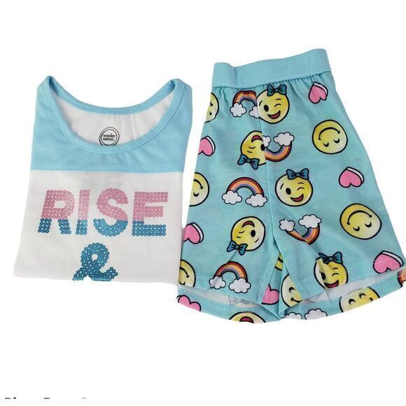 Wonder Nation Girls‎ Summer Pajamas Rise & Shine Size 6 New - Picture 4 of 12